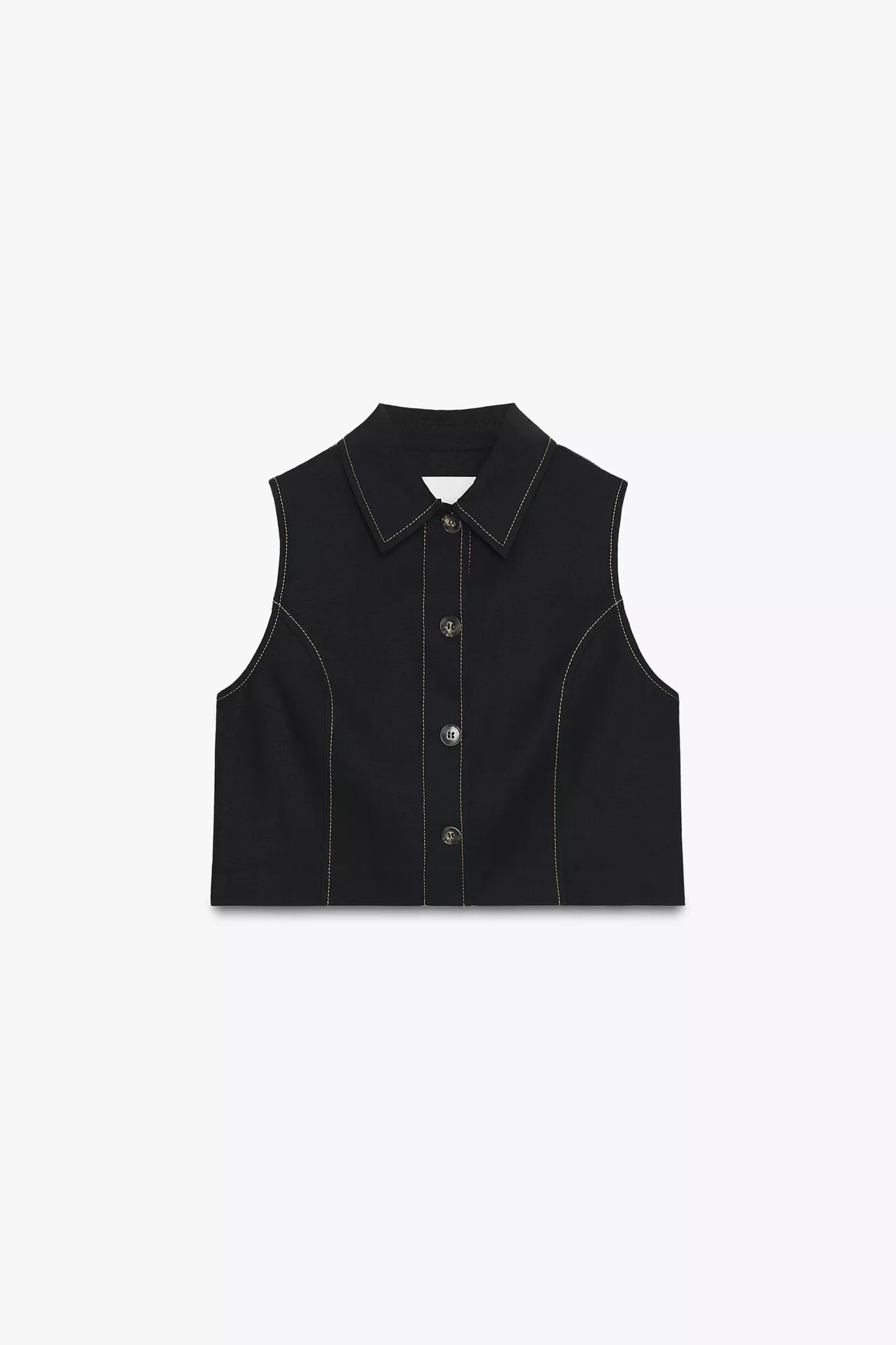 STRAIGHT WAISTCOAT WITH CONTRAST STITCHING