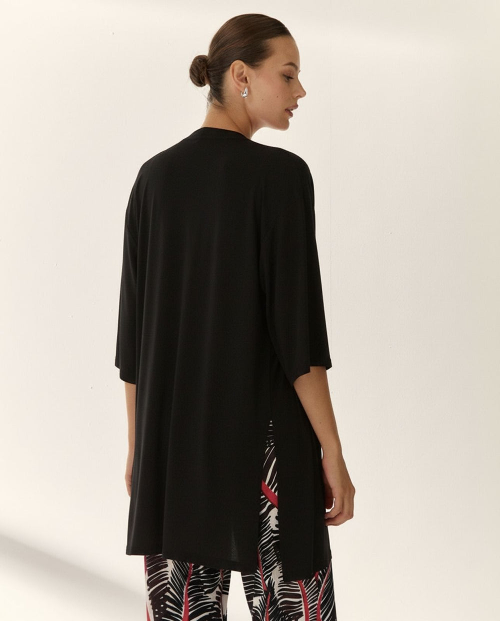 [E5] WOMEN'S PLAIN KNIT JACKET WITH 3/4 SLEEVES