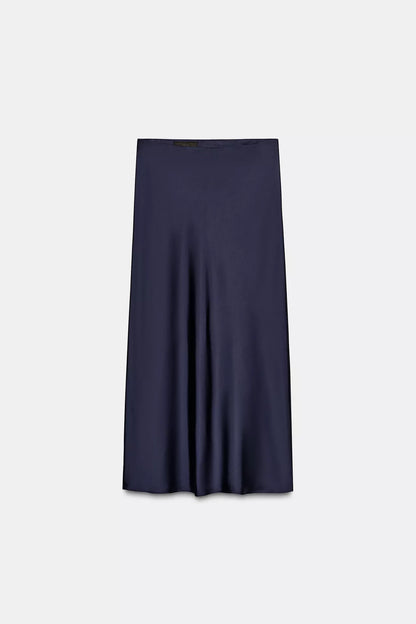SATIN BLUE SKIRT