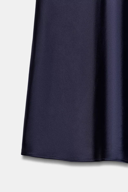 SATIN BLUE SKIRT