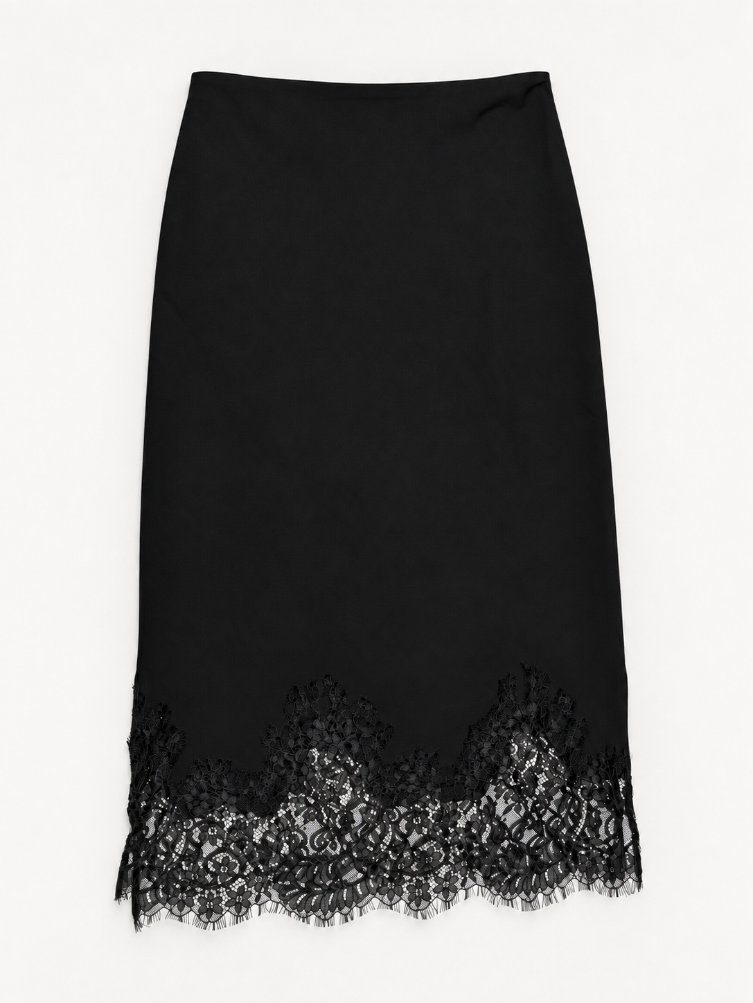 LACE TRIM MIDI SKIRT