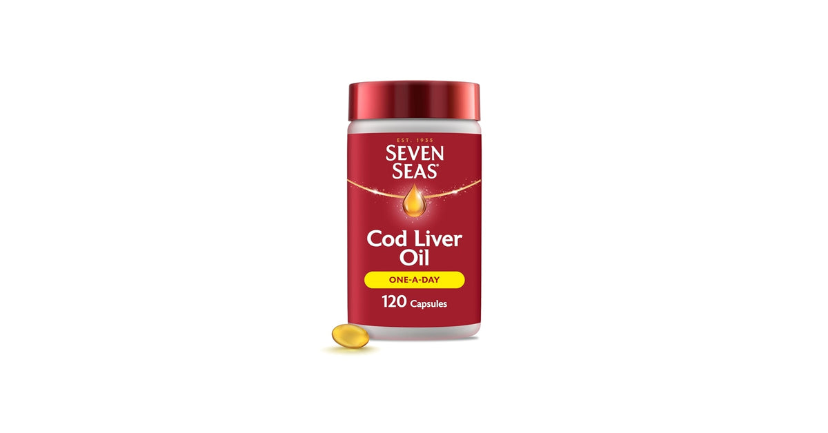 SEVEN SEAS COD LIVER OIL ONE-A-DAY OMEGA-3 FISH OIL AND VITAMIN D, 120 CAPSULES, 4 MONTHS SUPPLY