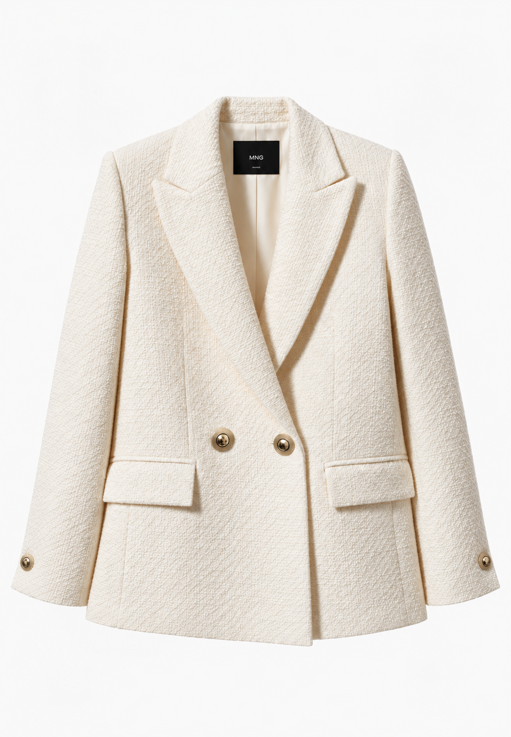 TEXTURED DOUBLE-BREASTED BLAZER
