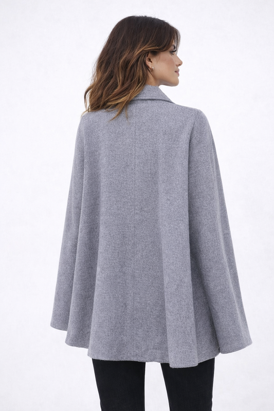 CAPE MANTEAU ÉLÉGANTE GRIS