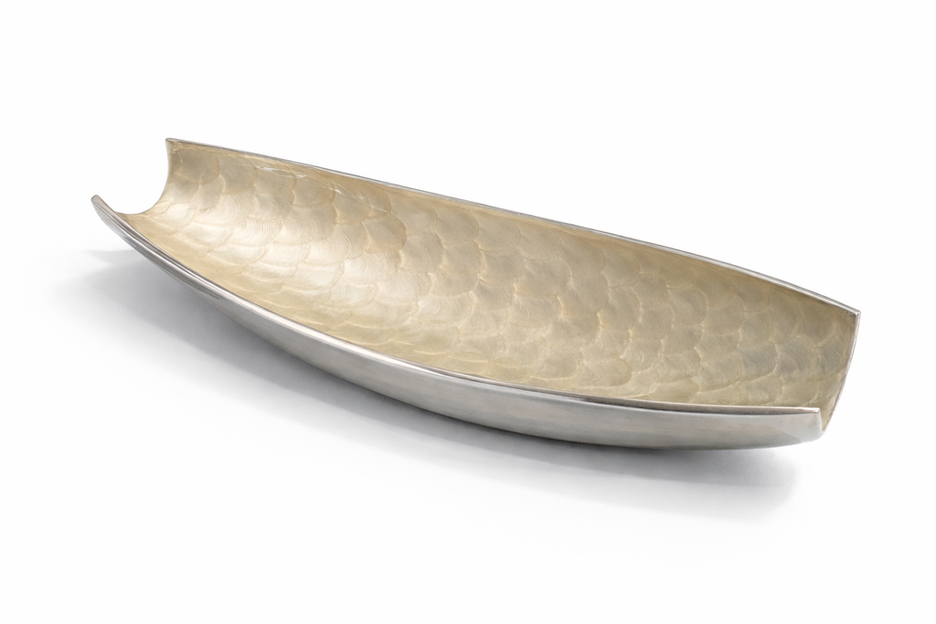 PLATEAU DÉCORATIF LUXE EN MÉTAL – DESIGN BATEAU DORÉ | MAXIM WORLD