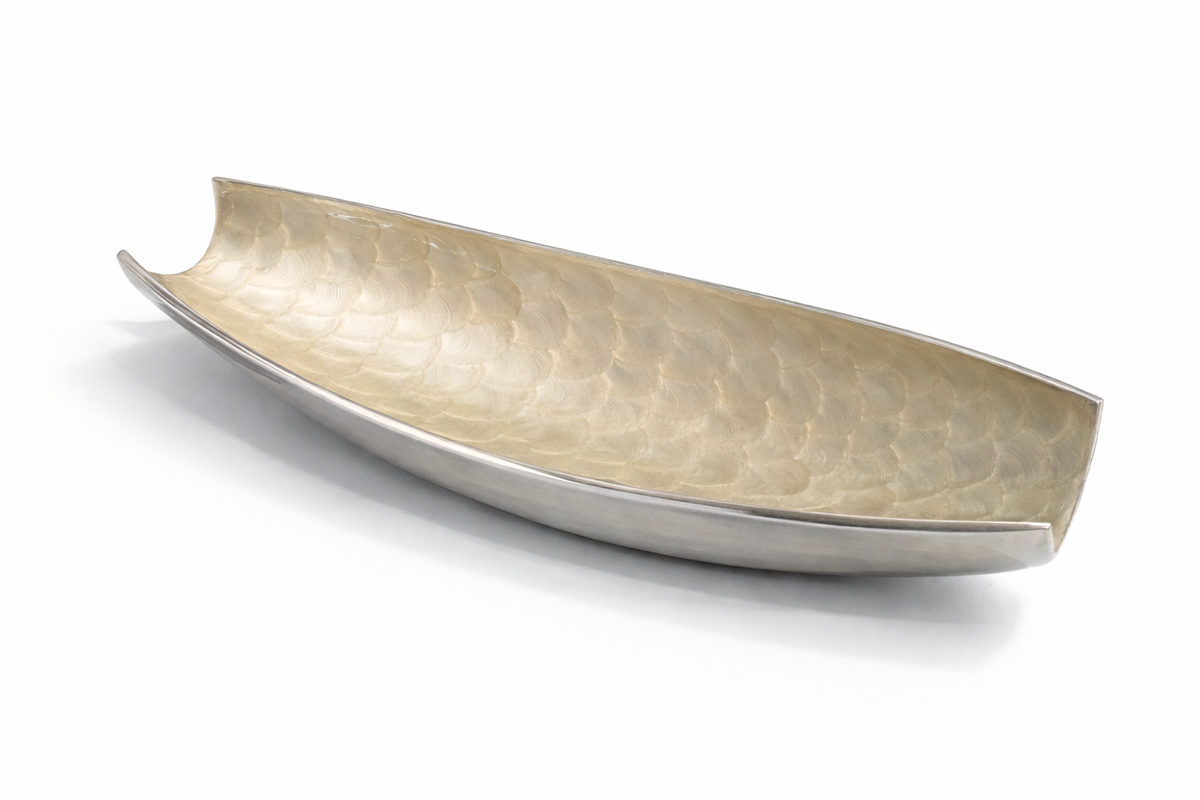 PLATEAU DÉCORATIF LUXE EN MÉTAL – DESIGN BATEAU DORÉ | MAXIM WORLD