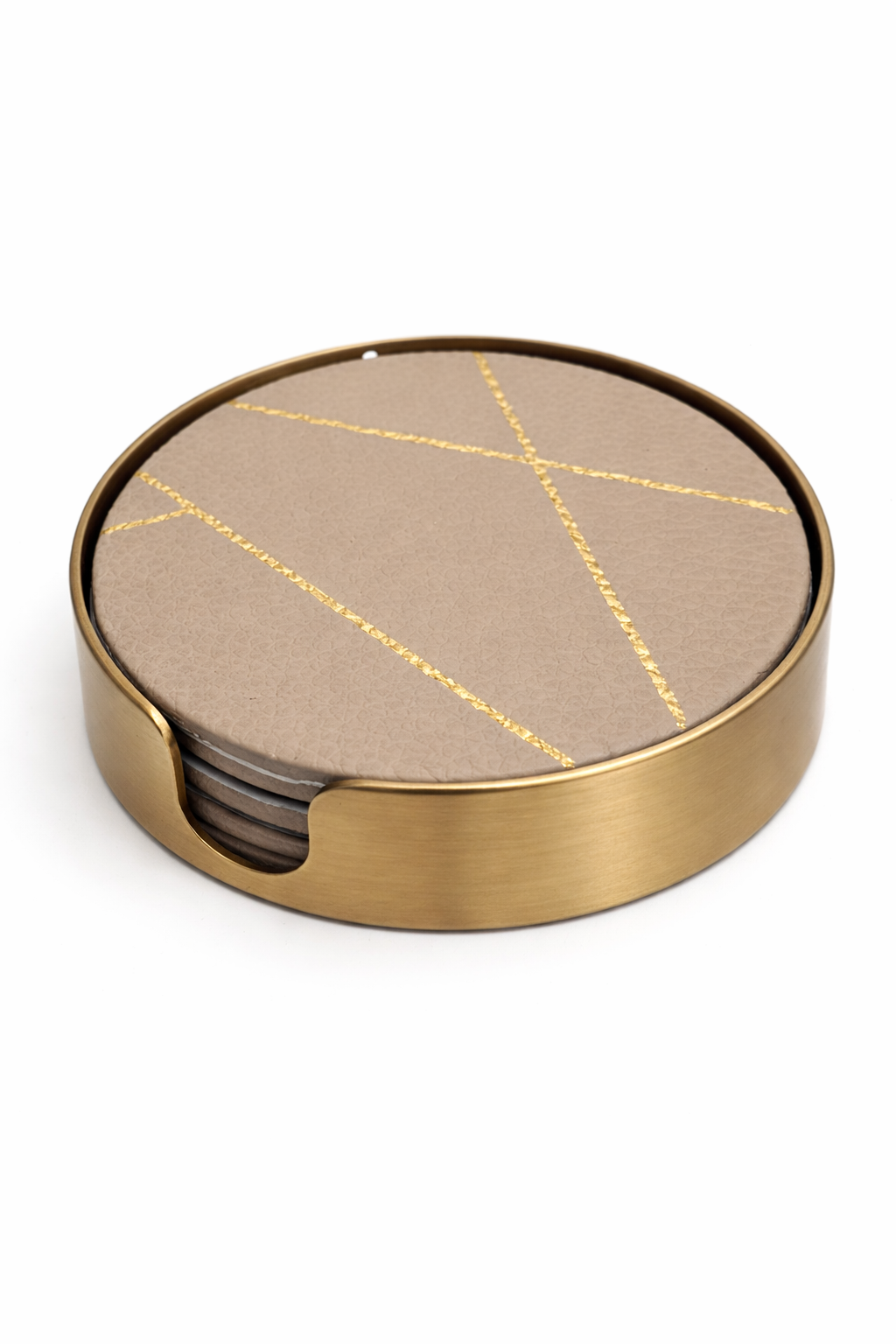 SET DE SOUS-VERRES EN CUIR ET BRONZE – DESIGN LUXE MODERNE | MAXIM WORLD