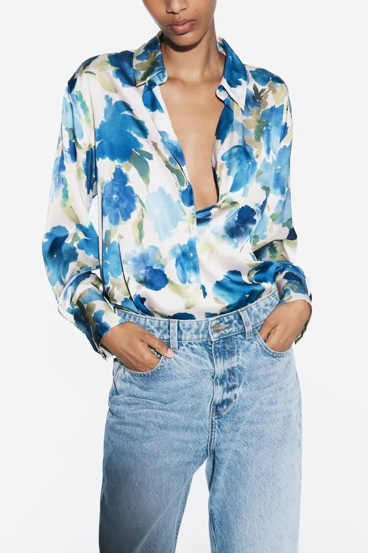 [A2] ZARA FLOWING SATIN SHIRT