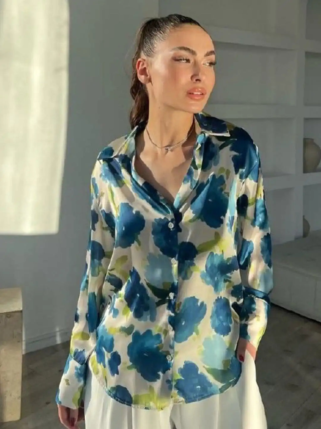 [A2] ZARA FLOWING SATIN SHIRT