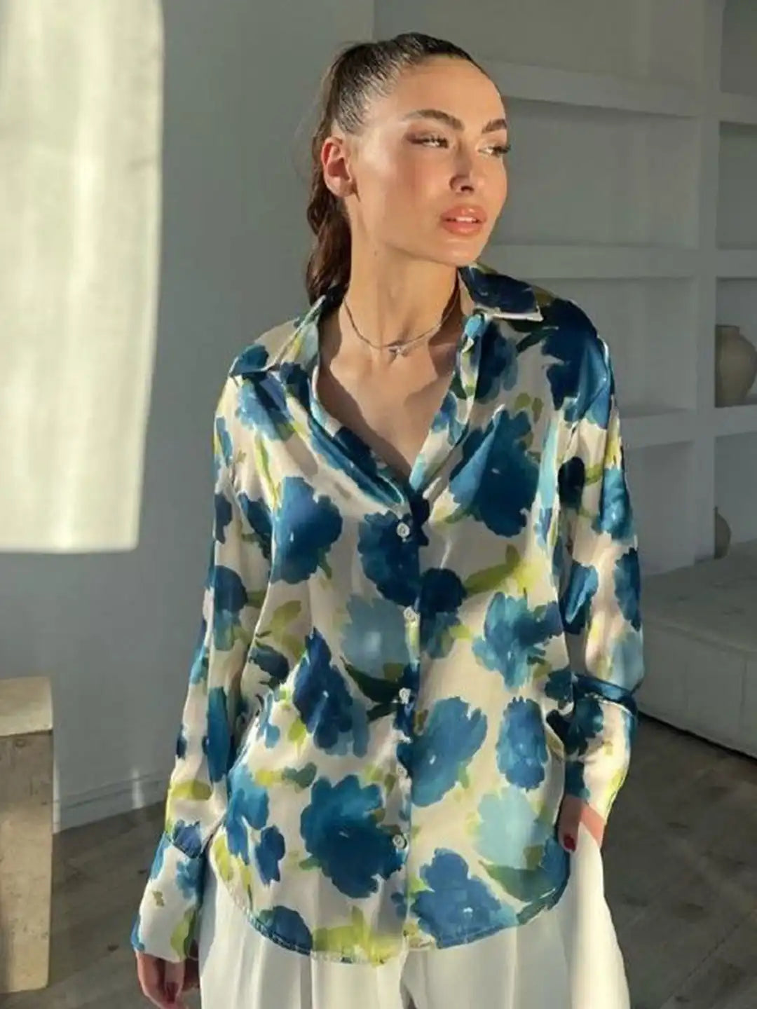 [A2] ZARA FLOWING SATIN SHIRT