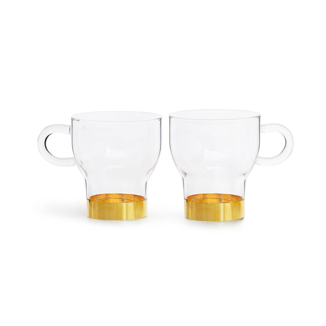 SAGAFORM SMALL GLASS MUG PACK OF 2 GOLD