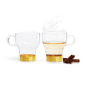 SAGAFORM SMALL GLASS MUG PACK OF 2 GOLD