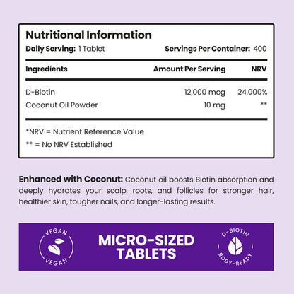 BIOTIN TABLETS WITH COCONUT