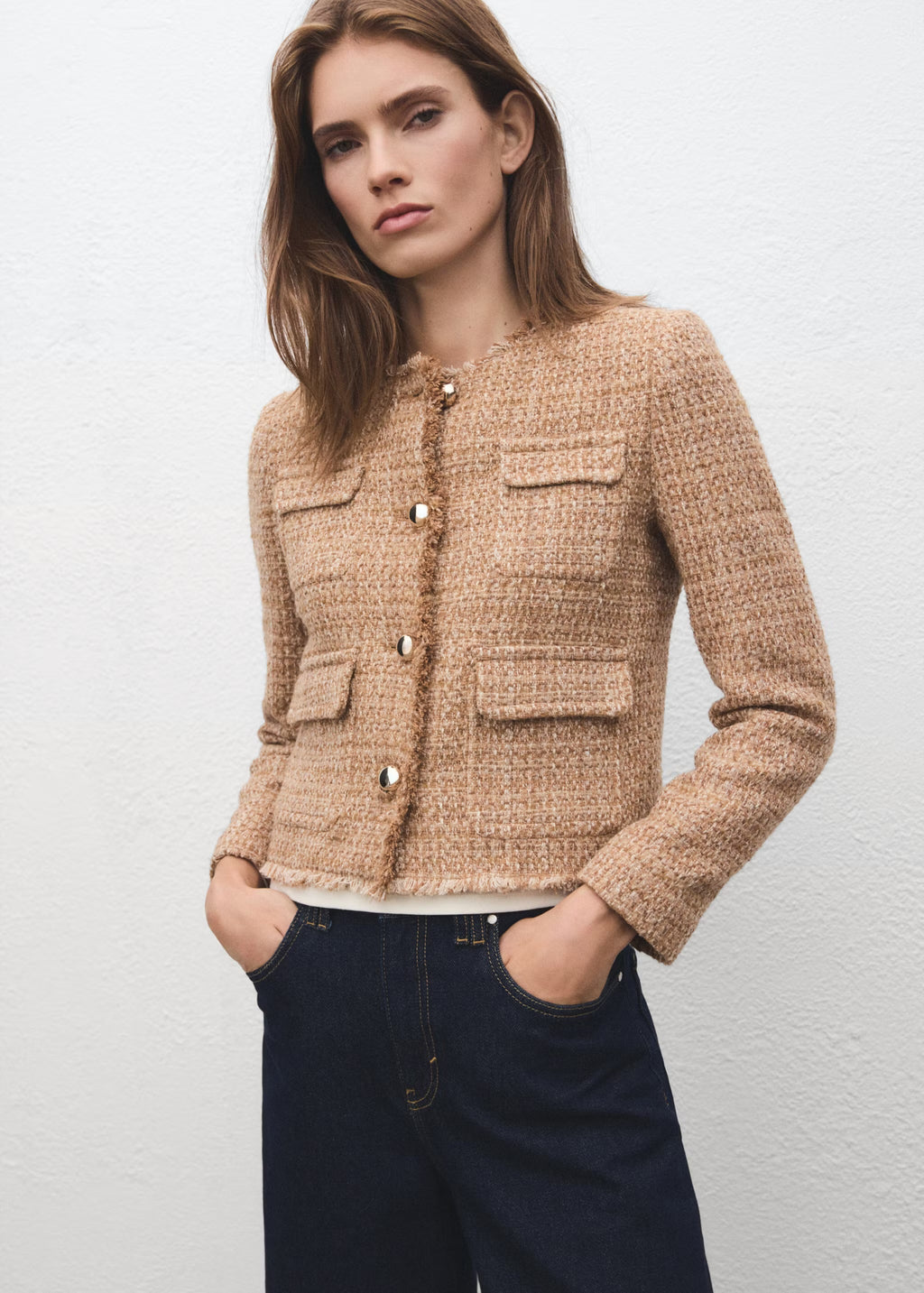TWEED JACKET WITH FRAYED ENDS