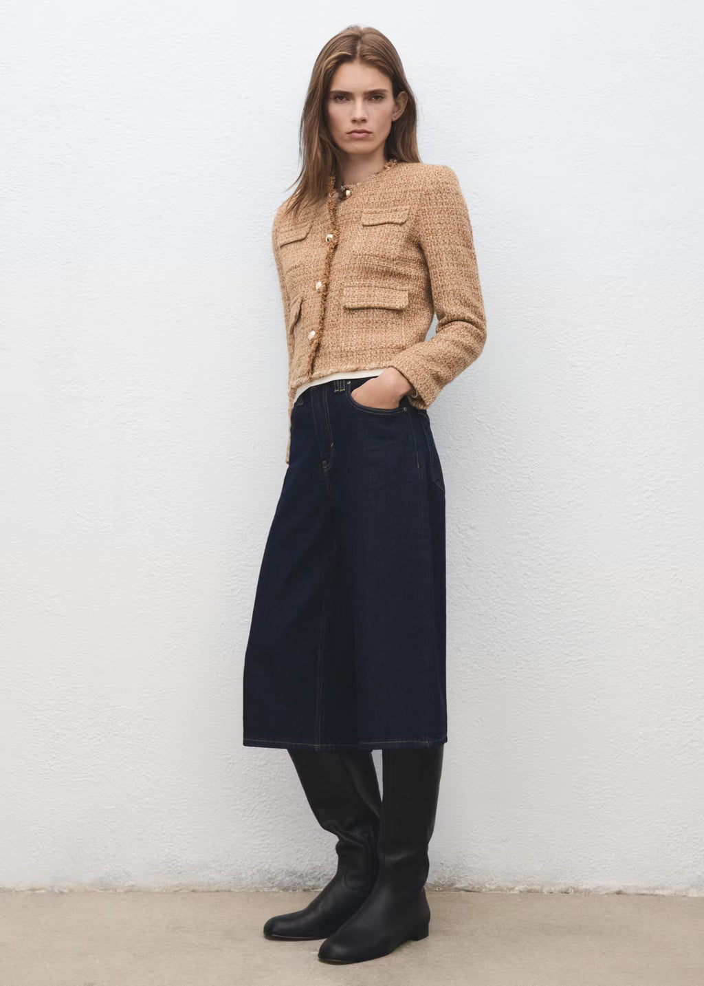 TWEED JACKET WITH FRAYED ENDS