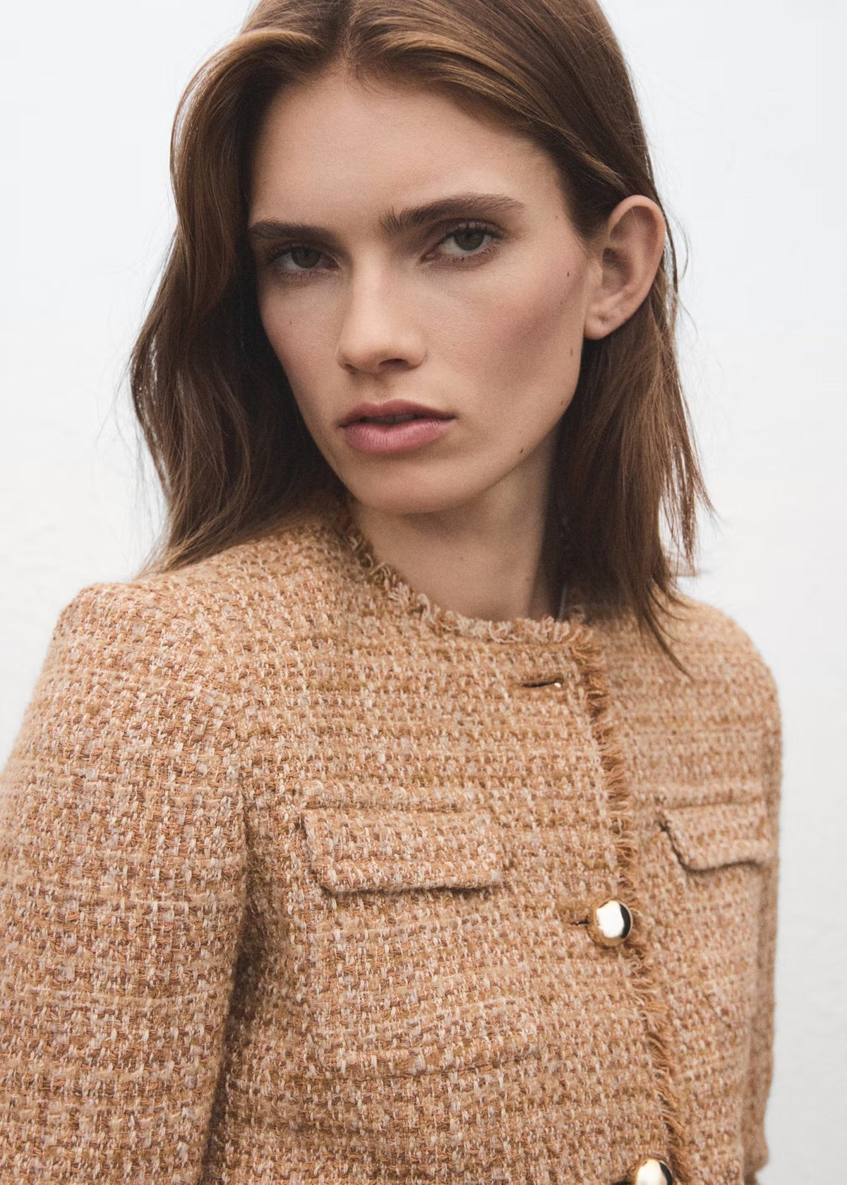TWEED JACKET WITH FRAYED ENDS