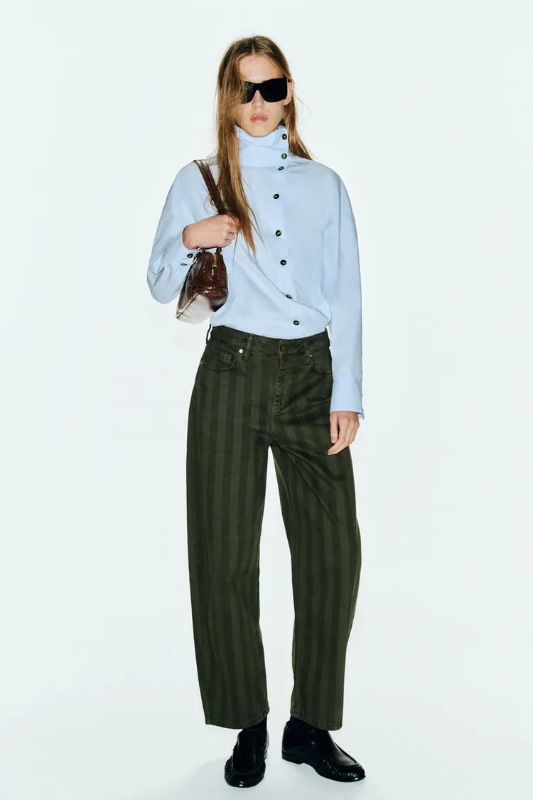 HIGH NECK POPLIN SHIRT