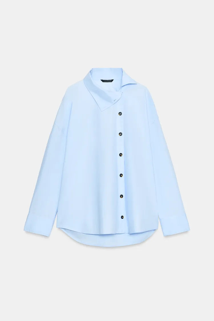 HIGH NECK POPLIN SHIRT