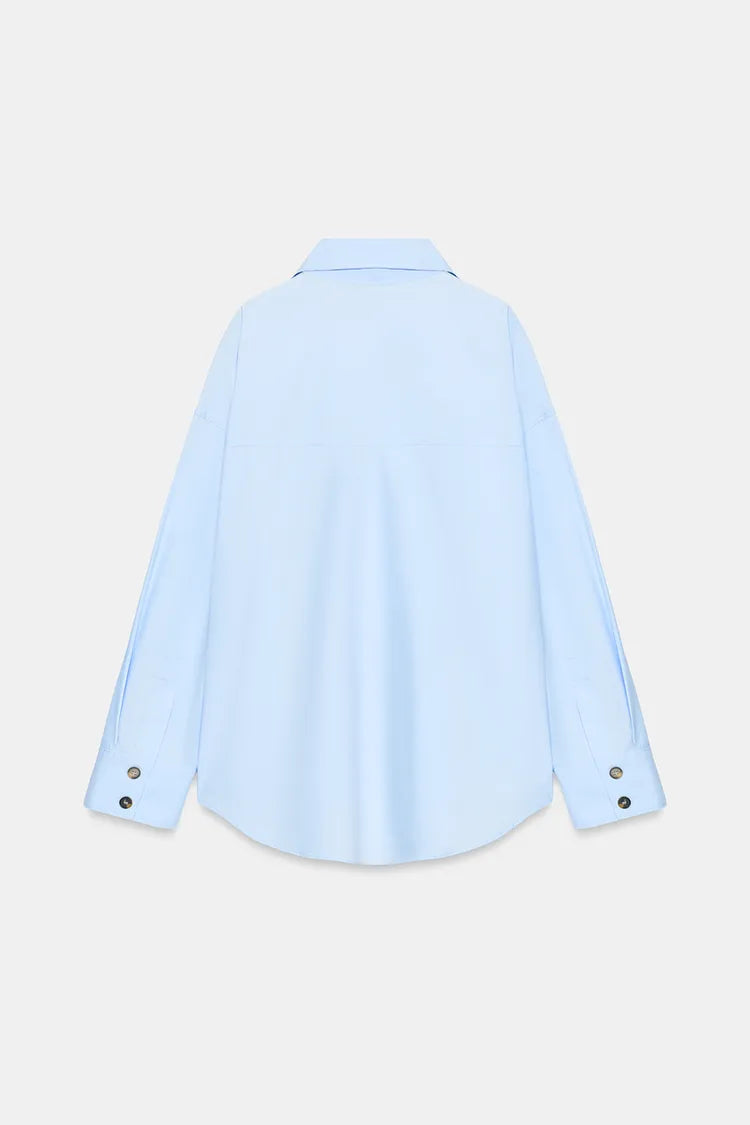 HIGH NECK POPLIN SHIRT