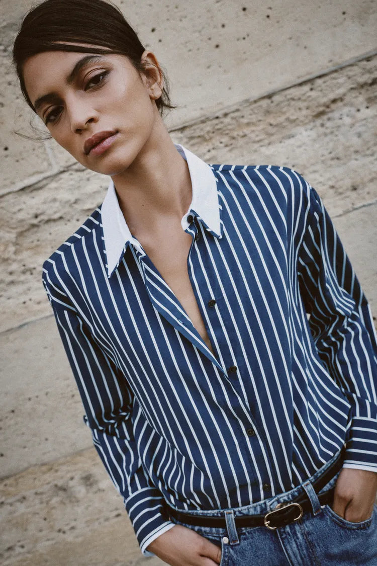 STRIPED POPLIN SHIRT