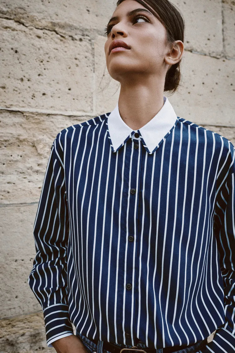 STRIPED POPLIN SHIRT
