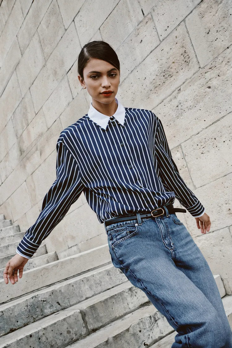 STRIPED POPLIN SHIRT