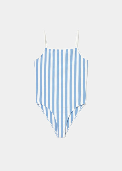 STRIPED SWIMSUIT EMBROIDED BROWNIE