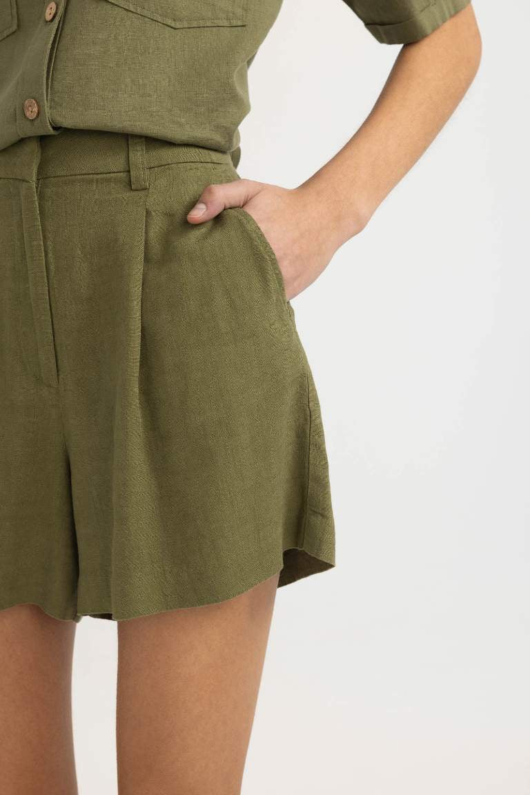 Short Taille Haute en Lin