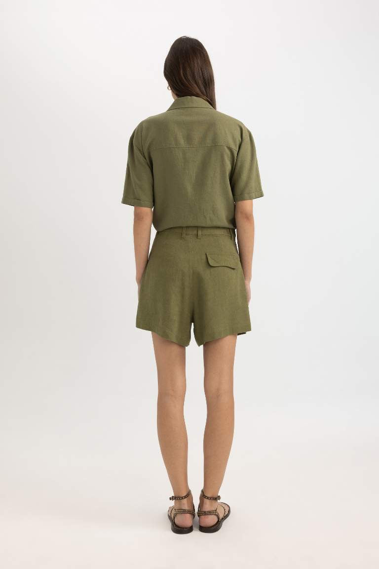 Short Taille Haute en Lin