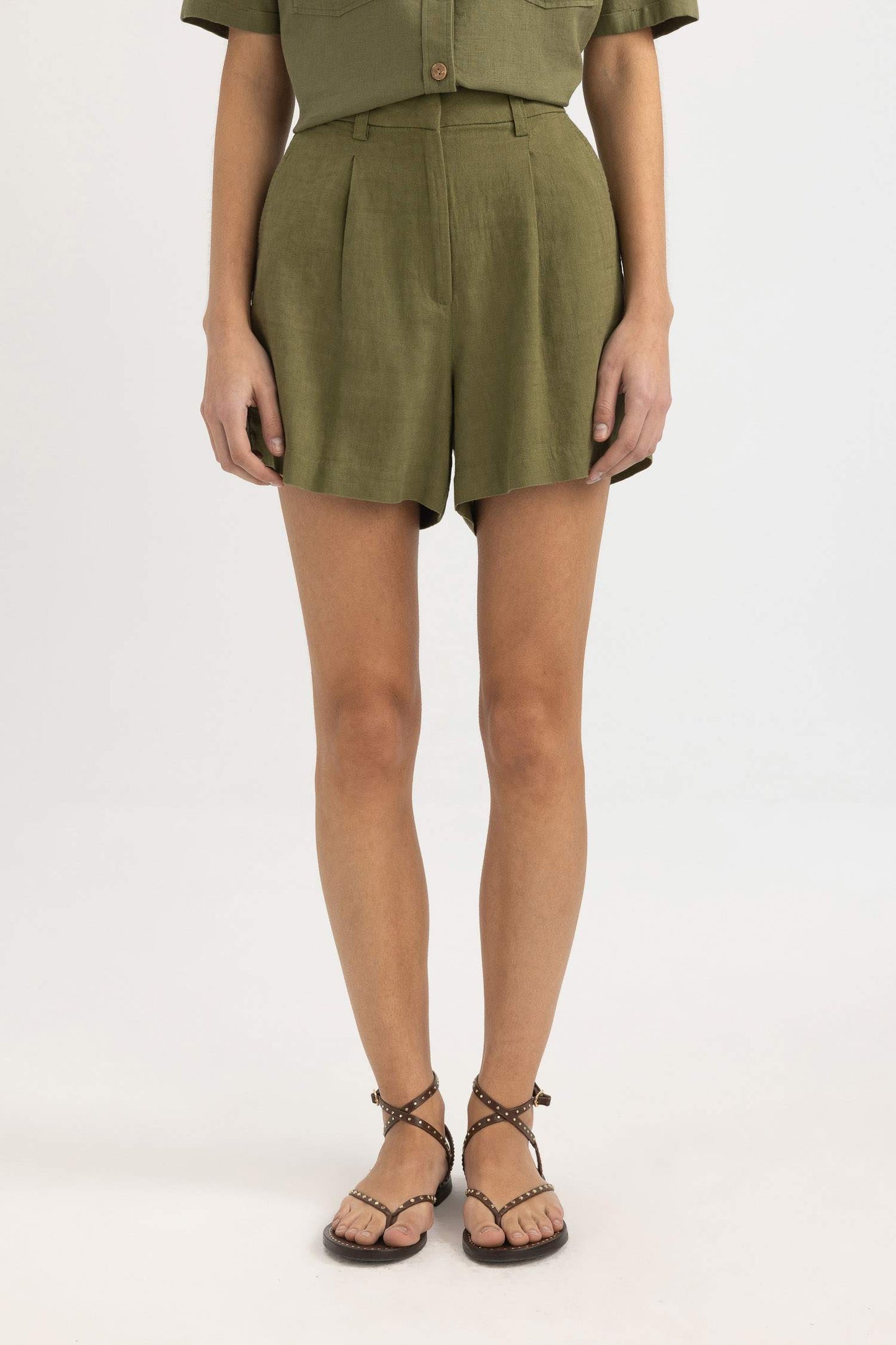 Short Taille Haute en Lin
