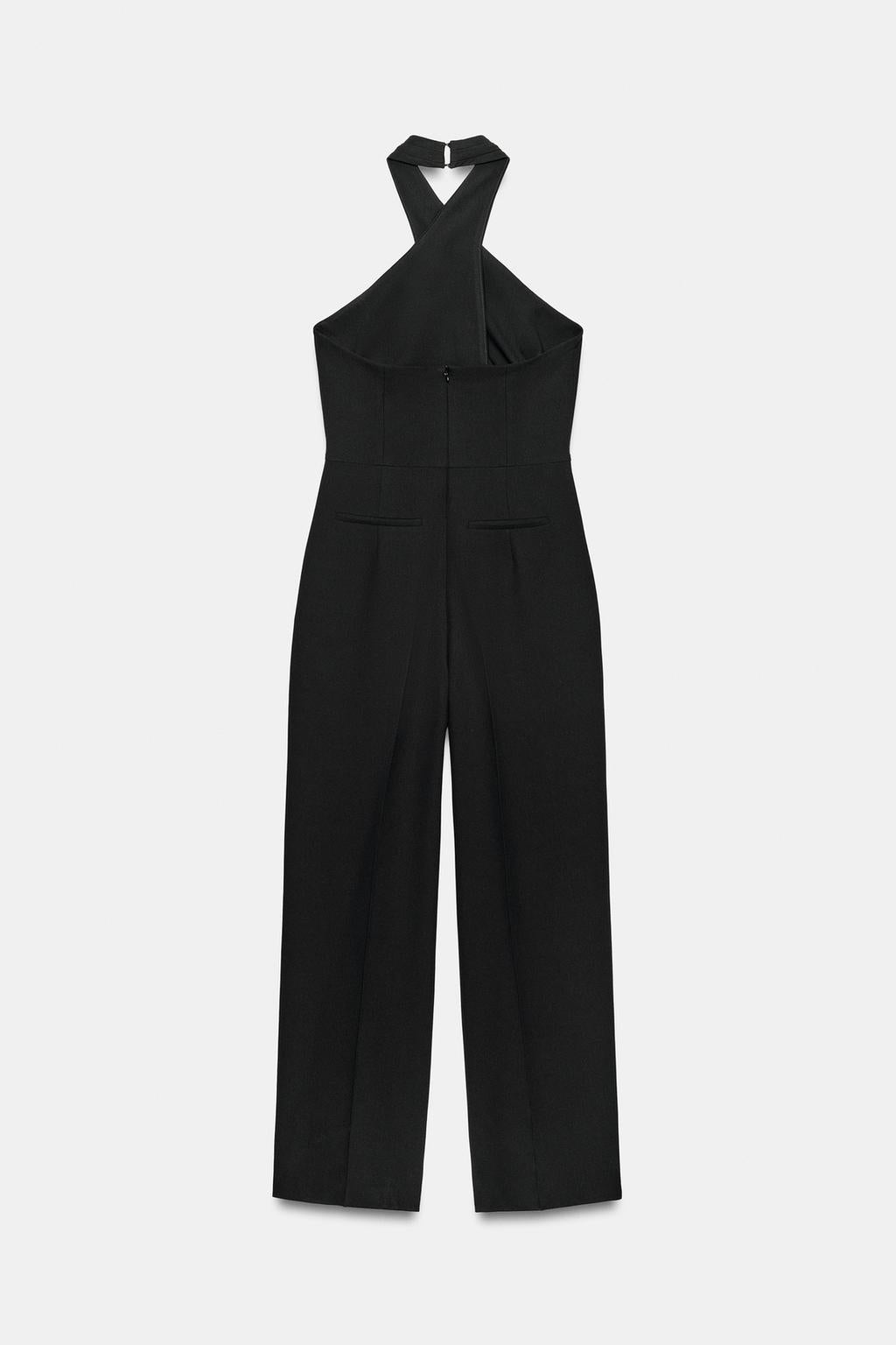 Cross-Over Halter Jumpsuit – Black