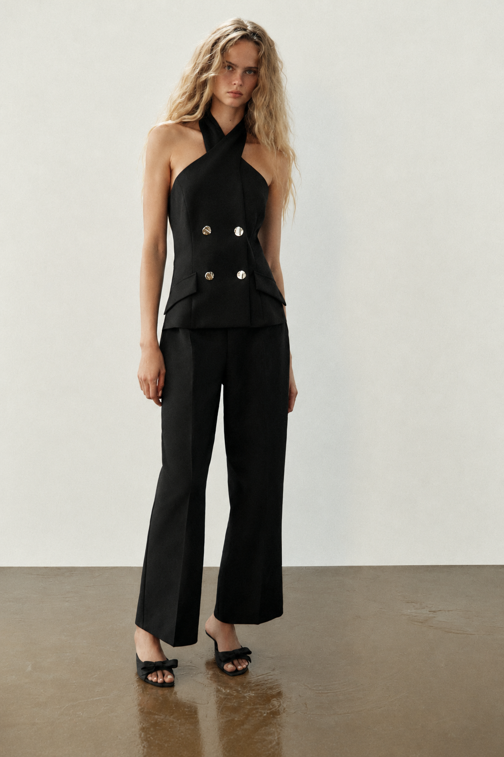 Cross-Over Halter Jumpsuit – Black
