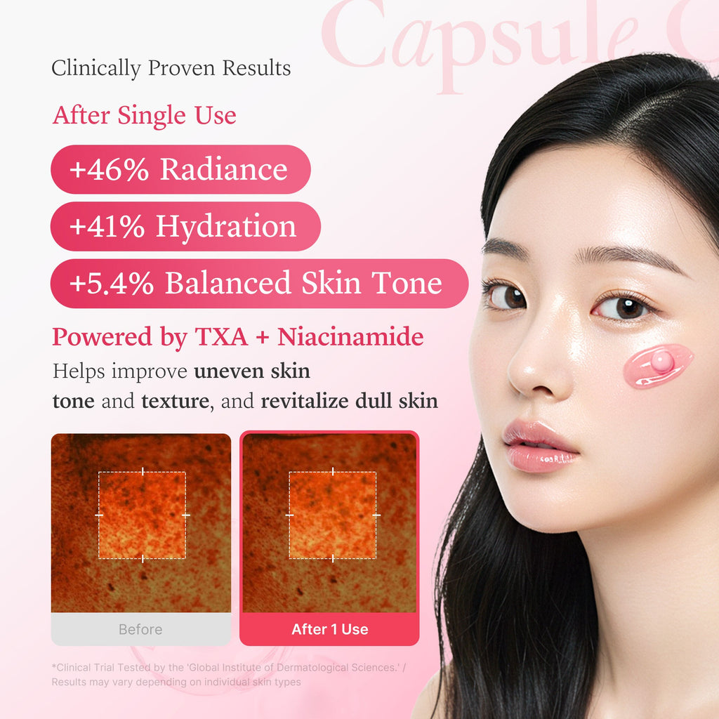 Texture capsule et gel de la Medicube TXA Cream