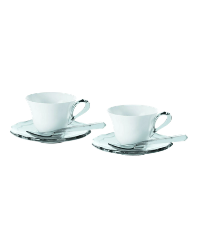 ENSEMBLE DE 2 TASSES À ESPRESSO AVEC SOUCOUPES ET CUILLÈRES | GUZZINI