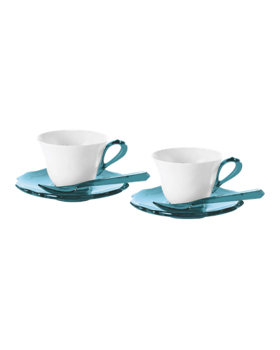 ENSEMBLE DE 2 TASSES À ESPRESSO AVEC SOUCOUPES ET CUILLÈRES | GUZZINI