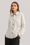 TEXTURED CORDUROY BUTTON-DOWN SHIRT JACKET