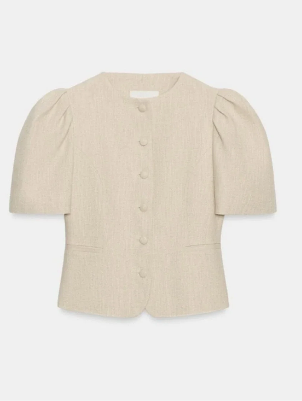 Veste Zara beige à manches bouffantes