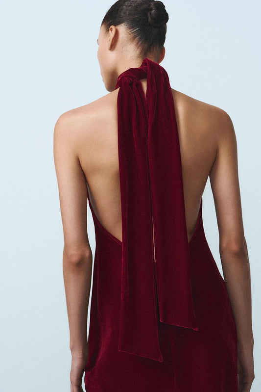 LONG HALTER DRESS