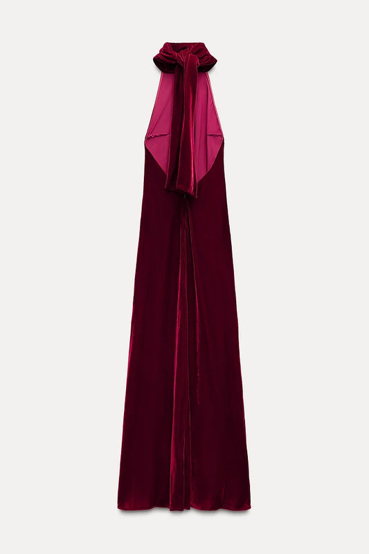 LONG HALTER DRESS