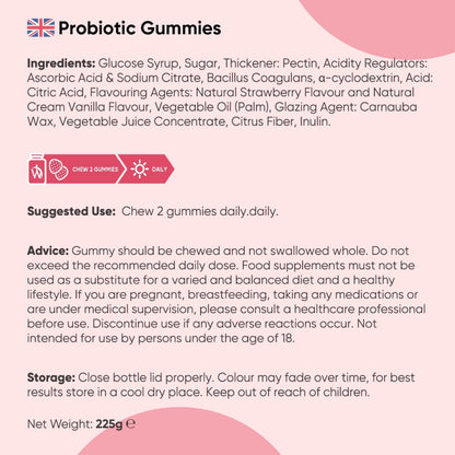 Probiotic Gummies | 5 Billion CFU 90 Gummies