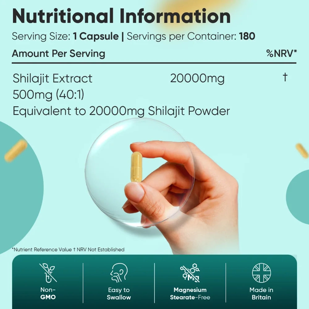 PURE HIMALAYAN SHILAJIT CAPSULES SHOP | 20,000MG 180 CAPSULES