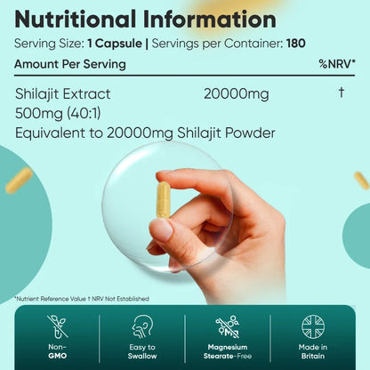 Pure Himalayan Shilajit Capsules Shop | 20,000mg 180 Capsules