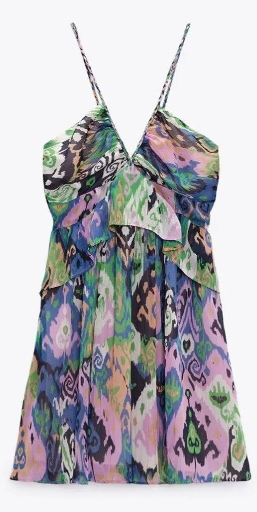 PRINT CAMISOLE MINI DRESS