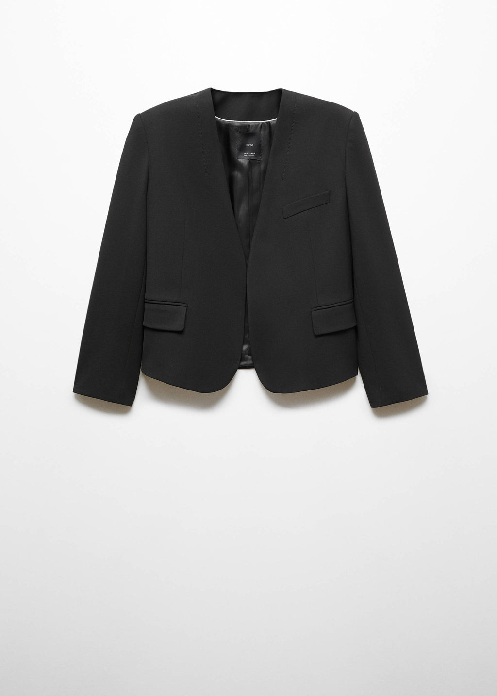Blazer Mango noir à épaulettes