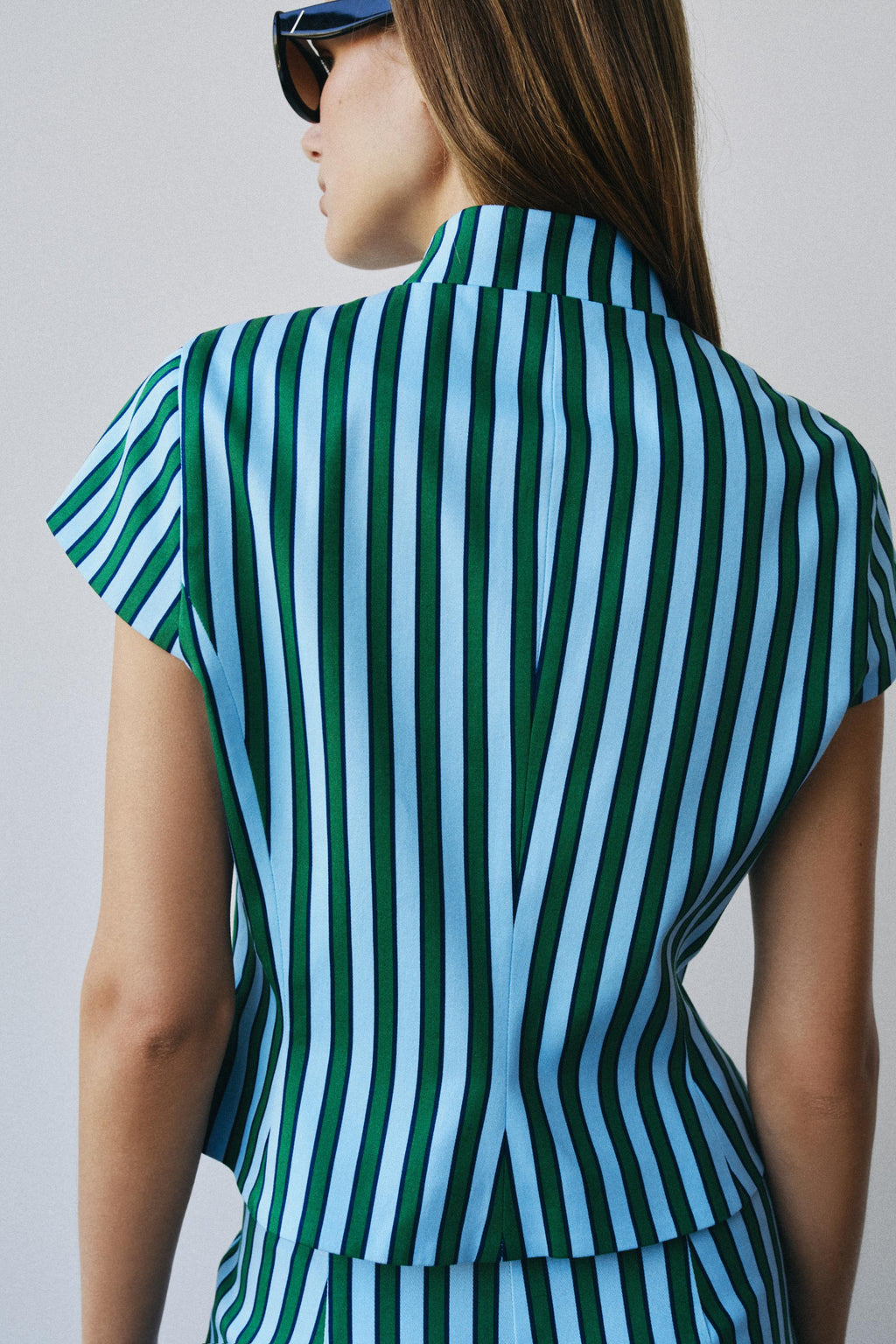 Top Zara rayé — dos porté