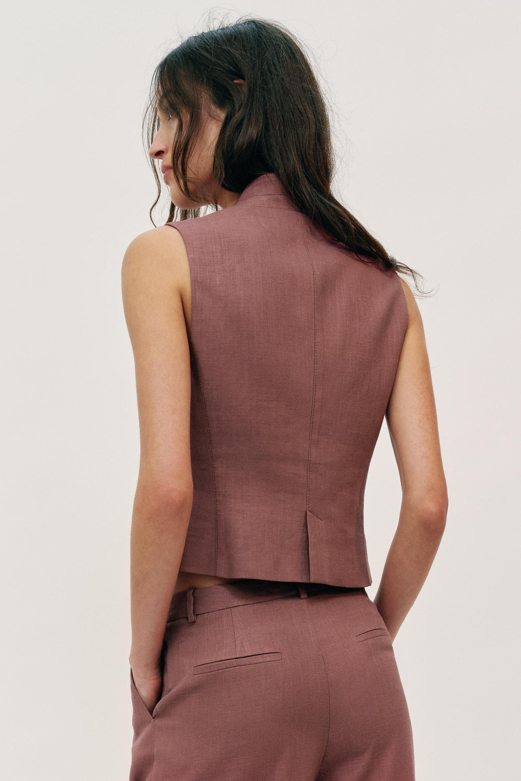 Gilet Zara rose marsala — vue supplémentaire, vendu seul