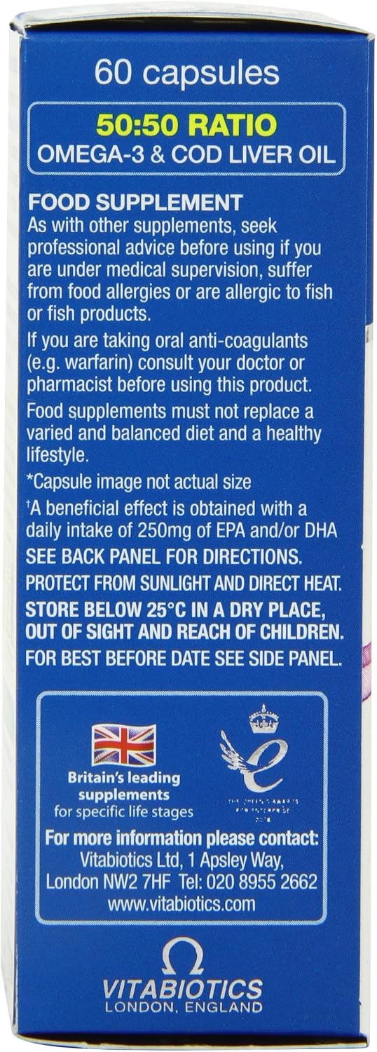 Vitabiotics Ultra Cod Liver Oil Plus Oméga-3 60 capsules – vue 3
