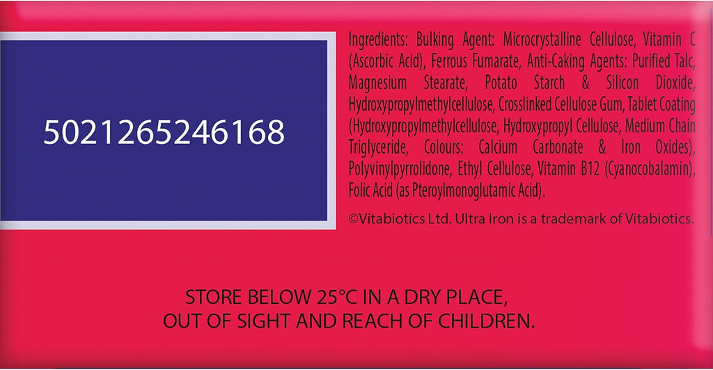 Vitabiotics Ultra Iron 30 comprimés – vue 3