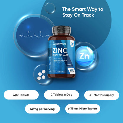 Zinc Bisglycinate Tablets | 50mg 400 Tablets