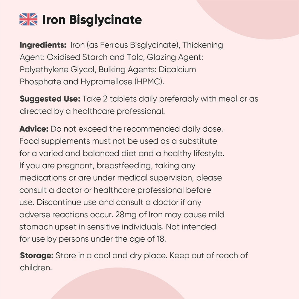 IRON BISGLYCINATE TABLETS | 28MG 400 TABLETS